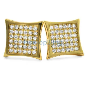 Kite 72 Stones CZ Gold Bling Bling Earrings